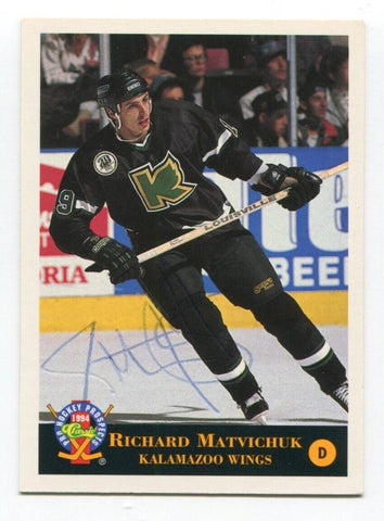 1994 Classic Pro Richard Matvichuk Signed Card Hockey NHL Autograph AUTO #151