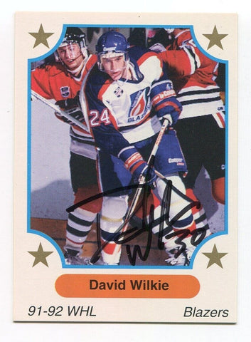 1991 7th Inning Sketch David Wilkie Signed Card Hockey Autograph NHL AUTO #95