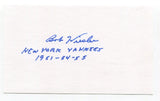 Bob Wiesler Signed 3x5 Index Card Autograph Baseball MLB New York Yankees