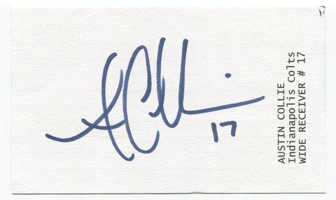 Austin Collie Signed 3x5 Index Card Autographed Signature Football Colts