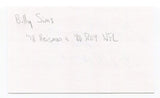 Billy Simms Signed 3x5 Index Card Autographed NFL Football Heisman Winner CFHOF