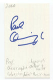 Paul Quarrington Signed 3x5 Index Card Autographed Signature Actor Due South