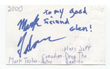 Mark Taylor Signed 3x5 Index Card Autographed Signature Actor Student Bodies