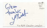 Tim Nutt Signed Index 3x5 Card Autographed Signature Comic Actor Comedian