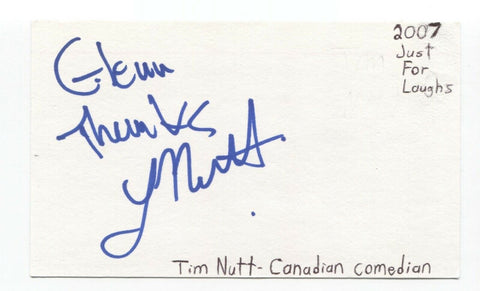 Tim Nutt Signed Index 3x5 Card Autographed Signature Comic Actor Comedian