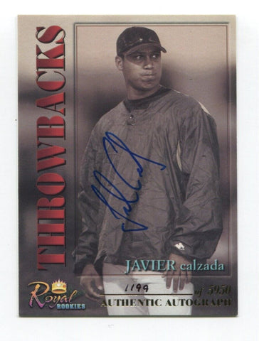 2001 Royal Rookies Javier Calzada Signed Card Baseball MLB Autographed AUTO #30