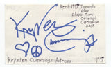 Krysten Cummings Signed 3x5 Index Card Autograph Signature Actress