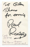 Candi and the Backbeat - Paul Russo Signed 3x5 Index Card Autographed Signature