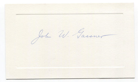 John W. Gassner Signed Card Autographed Signature Author