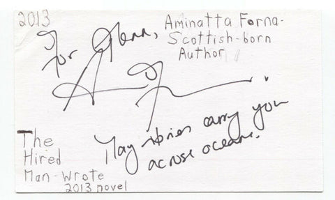 Aminatta Forna Signed 3x5 Index Card Autographed Signature Author Writer