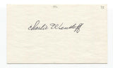 Charley "Butch" Wensloff Signed Index Card Autographed Baseball 1948 Indians