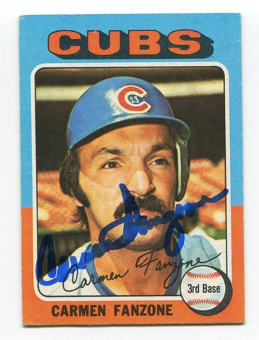 1975 Topps Mini Carmen Fanzone Signed Card Baseball Autographed AUTO #363