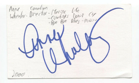 Anne Wheeler Signed 3x5 Index Card Autographed Film Director