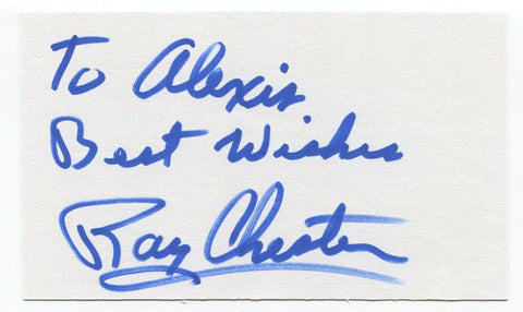 Raymond Chester Signed 3x5 Index Card Autographed Signature Football Raiders