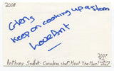 Anthony Sedlak Signed 3x5 Index Card Autographed Signature Celebrity Chef Cook