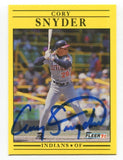 1991 Fleer Cory Snyder Signed Baseball Card Autographed AUTO #378