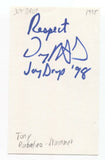 Joydrop - Tony Rabalao Signed 3x5 Index Card Autographed Signature Band