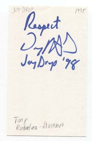 Joydrop - Tony Rabalao Signed 3x5 Index Card Autographed Signature Band
