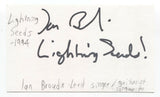 Lightning Seeds - Ian Broudie Signed 3x5 Index Card Autographed Signature