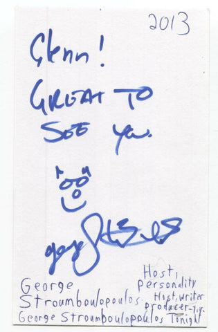 George Stroumboulopoulos Signed 3x5 Index Card Autographed Signature Actor Host