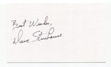 Dave Stenhouse Signed 3x5 Index Card Autographed Baseball Washington Senators