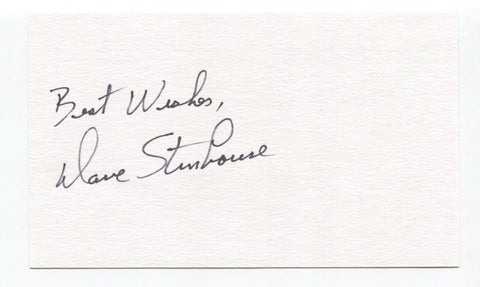 Dave Stenhouse Signed 3x5 Index Card Autographed Baseball Washington Senators