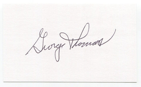 George Thomas Signed 3x5 Index Card Autograph Football NFL 1957 Detroit Tigers