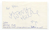 John Wesley Harding Signed 3x5 Index Card Autographed Signature