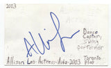 Allison Leo Signed 3x5 Index Card Autographed Signature Actress
