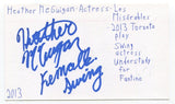 Heather McGuigan Signed 3x5 Index Card Autographed Actress Les Miserables