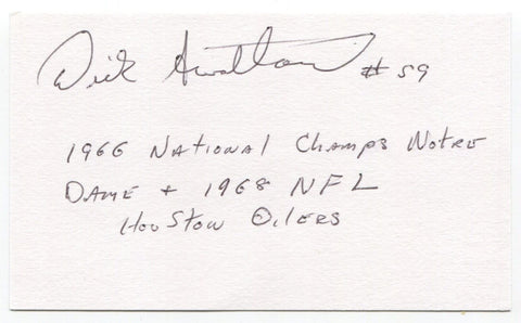 Dick Swatland  Signed 3x5 Index Card Autographed Football NFL Notre Dame