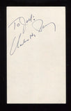Charles H. Percy Signed 3x5 Index Card Autographed Signature "Chuck" Senator