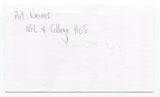Art Weiner Signed 3x5 Index Card Autograph Football NFL New York Yanks CFHOF