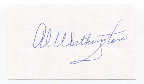 Al Worthington Signed 3x5 Index Card Autographed Baseball MLB New York Giants