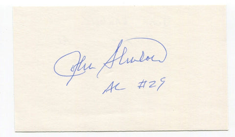 John Shulock Signed 3x5 Index Card Autographed MLB Baseball Umpire