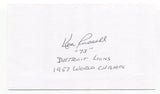Ken Russell Signed 3x5 Index Card Autographed NFL Football 1957 Detroit Lions