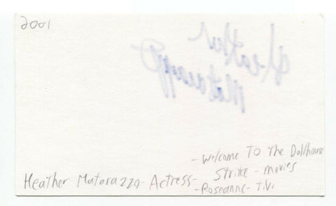 Heather Matarazzo Signed 3x5 Index Card Autographed Actress The Princess Diaries