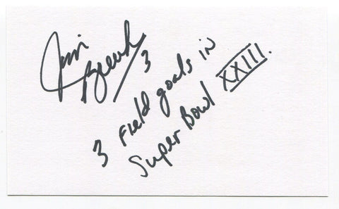 Jim Breech Signed 3x5 Index Card Autographed football Oakland Raiders NFL