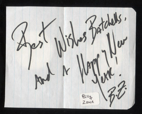 Billy Zane Signed Note Paper Autographed Signature Vintage Titanic The Mummy