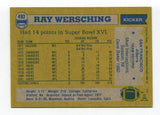 1982 Ray Wersching Signed Card Football Autographed #493