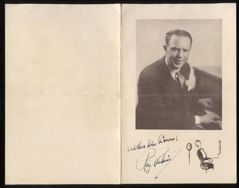 Ray Perkins Autographed Card Orchestra AUTO Pianist from the 1930's Christmas