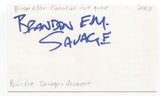 Broomfiller - Brandon Savage Signed 3x5 Index Card Autographed Signature Band