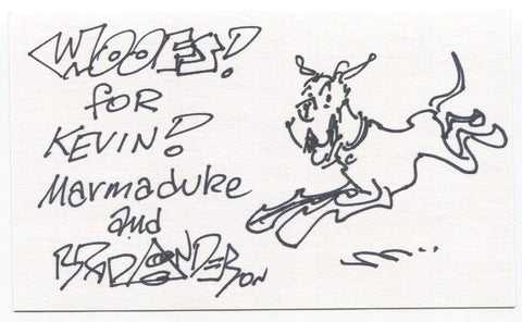 Brad Anderson Signed 3x5 Index Card Autographed Signature Cartoonist Marmaduke