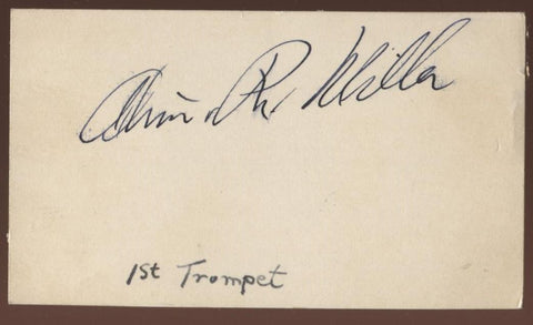 Alvin Miller Signed Card  Autographed Orchestra Trumpet Player AUTO Signature
