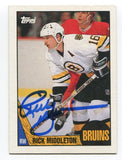 1987 Topps Rick Middleton Signed Card Hockey NHL AUTO #115 Boston Bruins