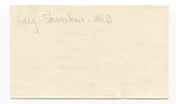 Greg Shanahan Signed 3x5 Index Card Autographed MLB Baseball Los Angeles Dodgers