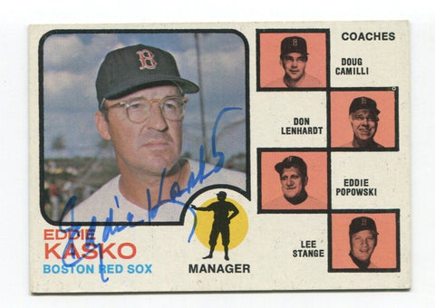 1973 Topps Eddie Kasko Signed Baseball Card Autographed AUTO #131