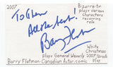 Barry Flatman Signed 3x5 Index Card Autographed Signature Actor Marvel X-Men