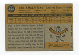 1960 Topps Joe Amalfitano Signed Baseball Card Autographed AUTO #356