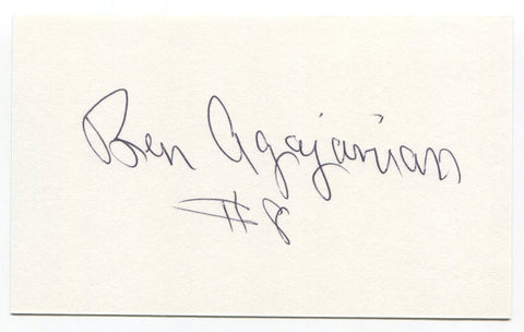 Ben Agajanian Signed 3x5 Index Card Autographed Baseball MLB New York Giants